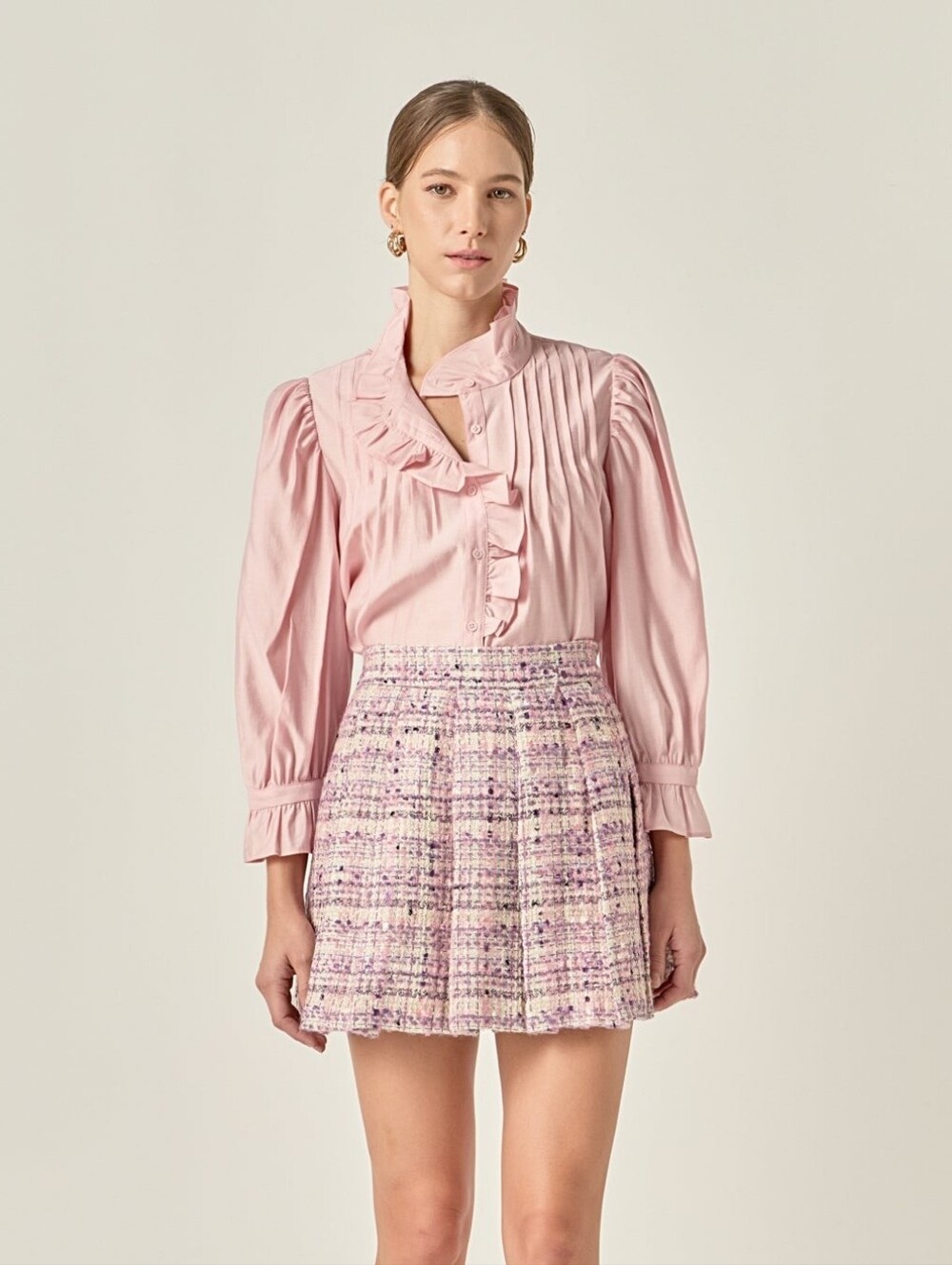 NWT English Factory Pink Ruffle Detailed Blouse